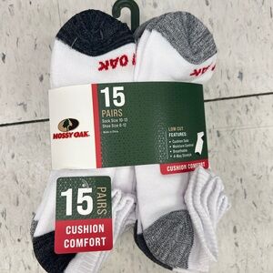 NWT Mossy Oak Men's cushion Low Cut Socks 15 pairs